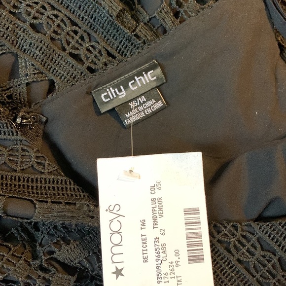 City Chic Sublime Plus Crocheted Lace Fit & Flare Dress - Picture 5 of 5